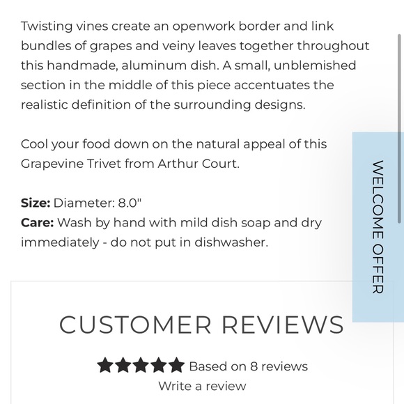 NEW! Arthur Court Grapevine Trivet 4-640 - Picture 9 of 11